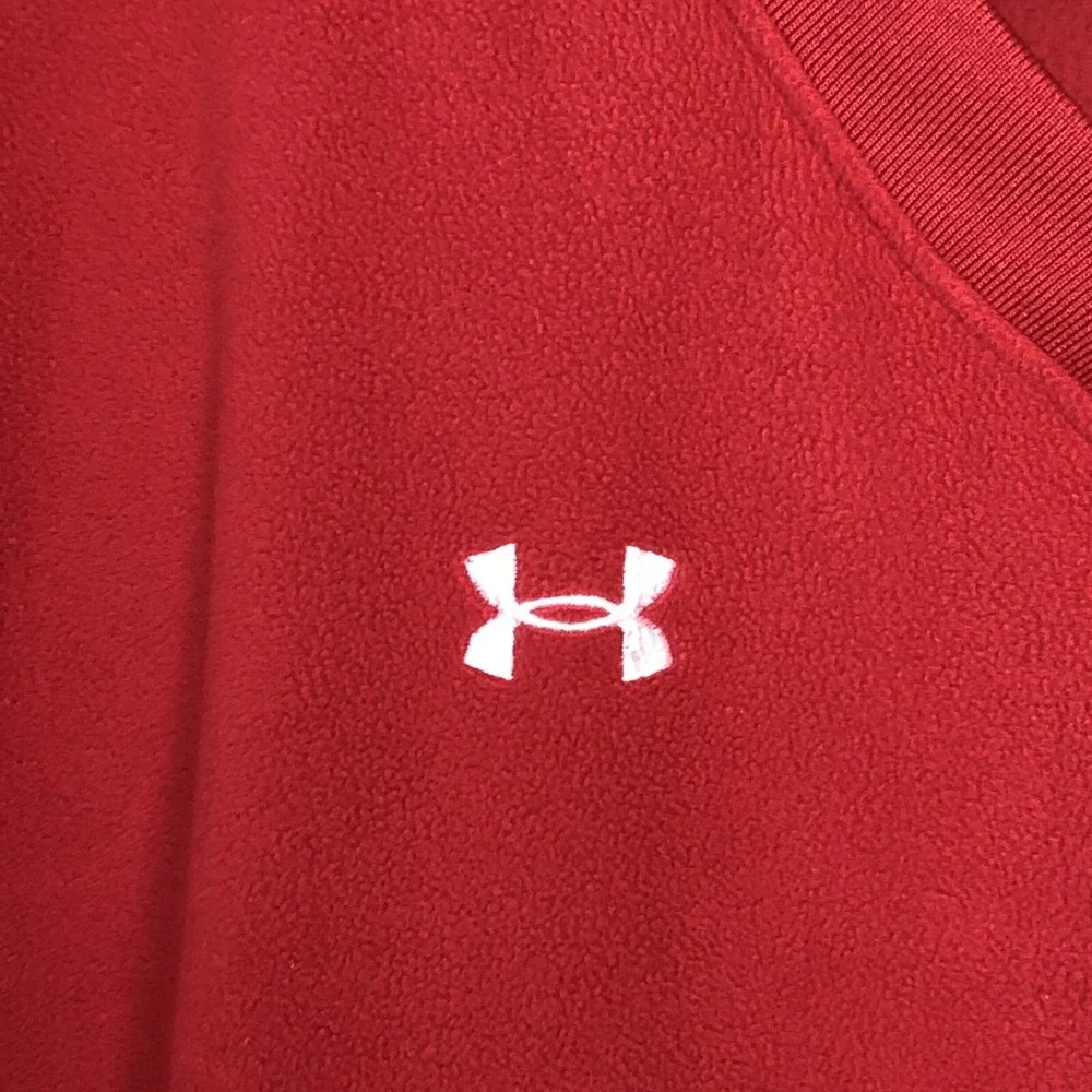 Maryland Terrapins Sweater Vest Mens Large Red Under Armour Fleece Script Terps